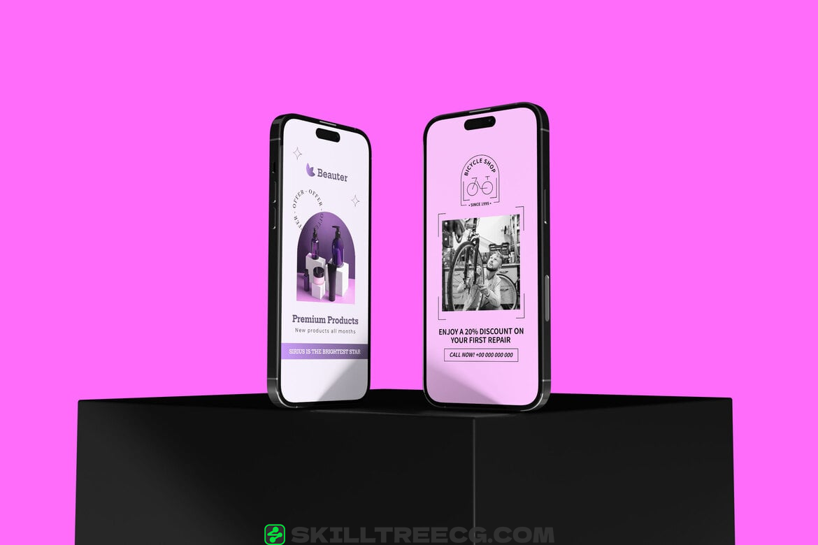图片[4]-Multiple iPhone Display Mockup（593328）-技能树